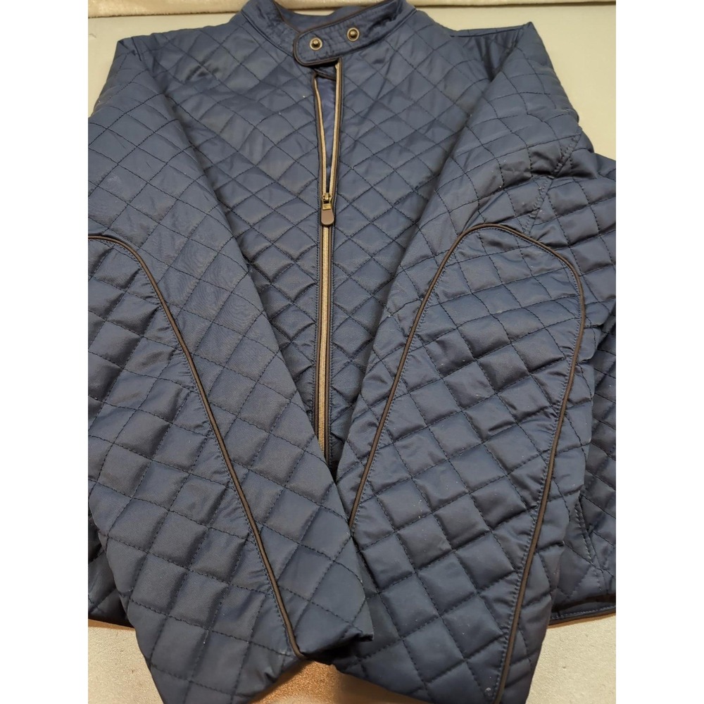 Orvis Womens Quilted Jacket Navy Blue Diamond Stitch Snap Collar Small 1775 - Picture 4 of 12
